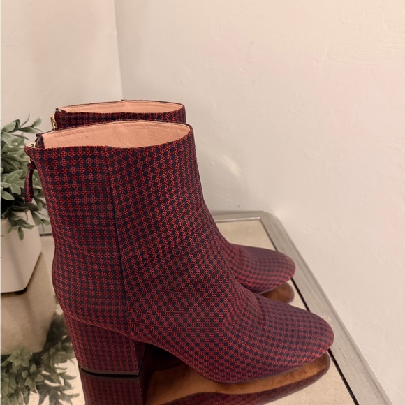 J.CREW rachel Sadie Ankle Boots Silk Tie Print  Size 11 - Picture 4 of 7
